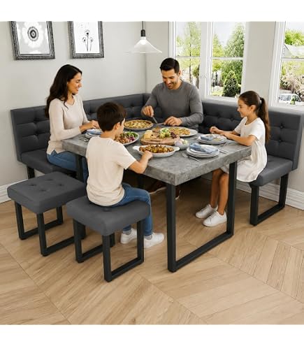 Amazon.com - Baxton Studio Arvid Modern Tufted Fabric 5-Piece Wood